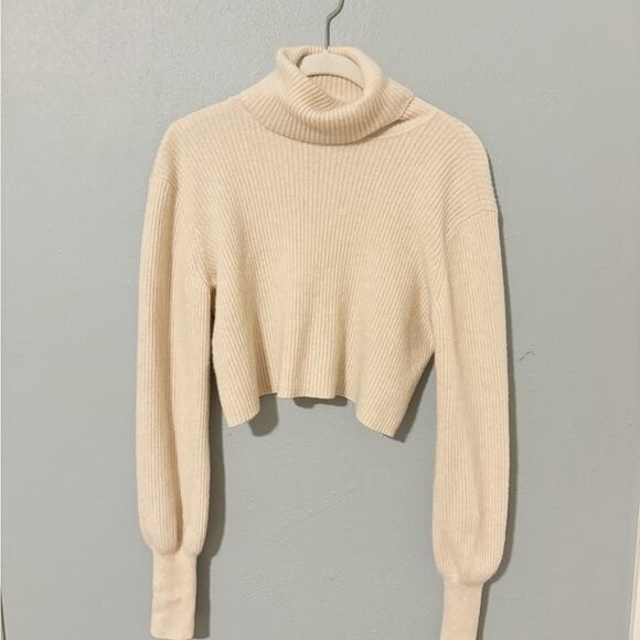 Reformation Luisa Cropped Cashmere Turtleneck Sweater size XS - Picture 2 of 9